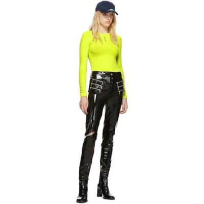 Shop Ben Taverniti Unravel Project Unravel Yellow Seamless Bodysuit In Lime