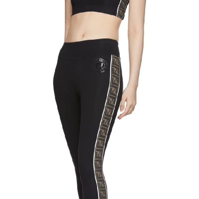 Shop Fendi Black Forever  Stamp Leggings In F13iy Black