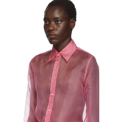 Shop Helmut Lang Pink Organza Shirt