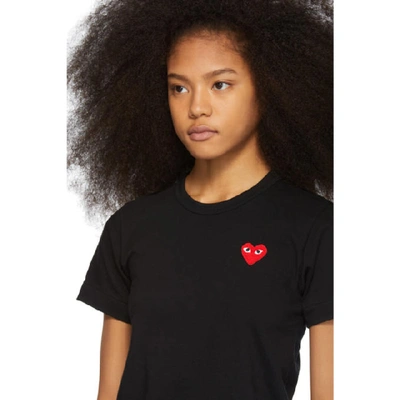 Shop Comme Des Garçons Play Comme Des Garcons Play Black And Red Heart Patch T-shirt