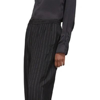 Shop Balenciaga Black Fluid Tailored Trousers In 1000 Blk