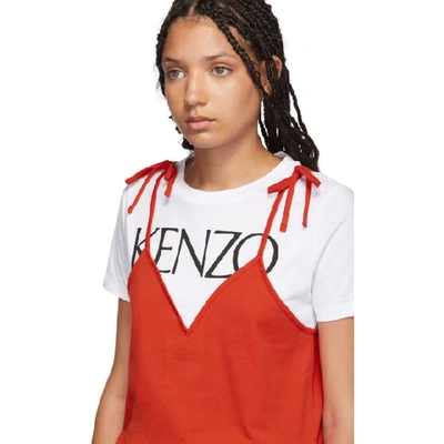 Shop Kenzo Red Mini Camisole T-shirt In 21-medium
