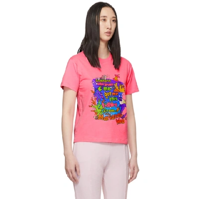 Shop Vetements Pink Vacation Cropped T-shirt
