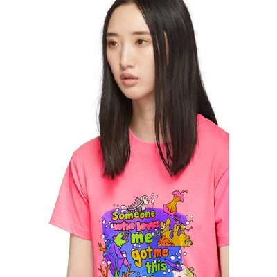 Shop Vetements Pink Vacation Cropped T-shirt