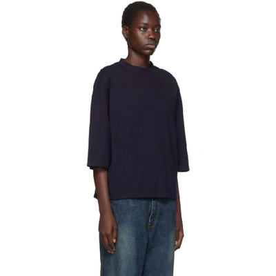 Shop Blue Blue Japan Indigo Oversized Piping T-shirt In 50 Indigo