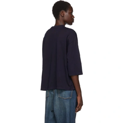 Shop Blue Blue Japan Indigo Oversized Piping T-shirt In 50 Indigo