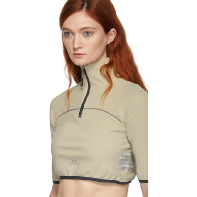 Shop A-cold-wall* Beige Raglan Crop Zip-up Turtleneck