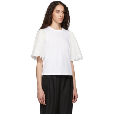 Shop See By Chloé See By Chloe White Embellished T-shirt In 109 White