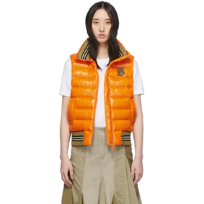 Shop Burberry Orange Down Hessle Vest