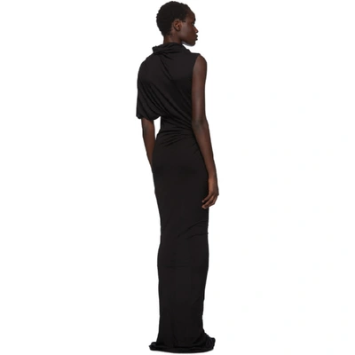 Shop Rick Owens Lilies Black Turtleneck Gown Dress In 09 Black