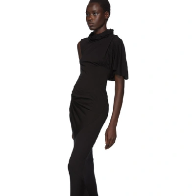 Shop Rick Owens Lilies Black Turtleneck Gown Dress In 09 Black