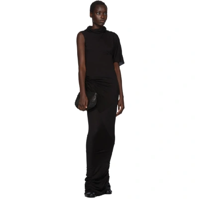 Shop Rick Owens Lilies Black Turtleneck Gown Dress In 09 Black