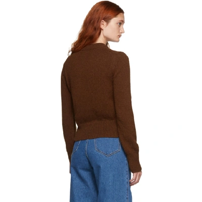 Shop Ami Alexandre Mattiussi Brown Alpaca Pullover Sweater In 201 Cognac
