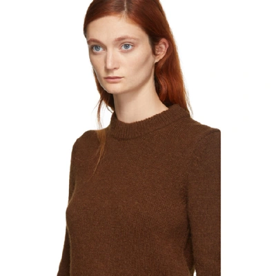 Shop Ami Alexandre Mattiussi Brown Alpaca Pullover Sweater In 201 Cognac