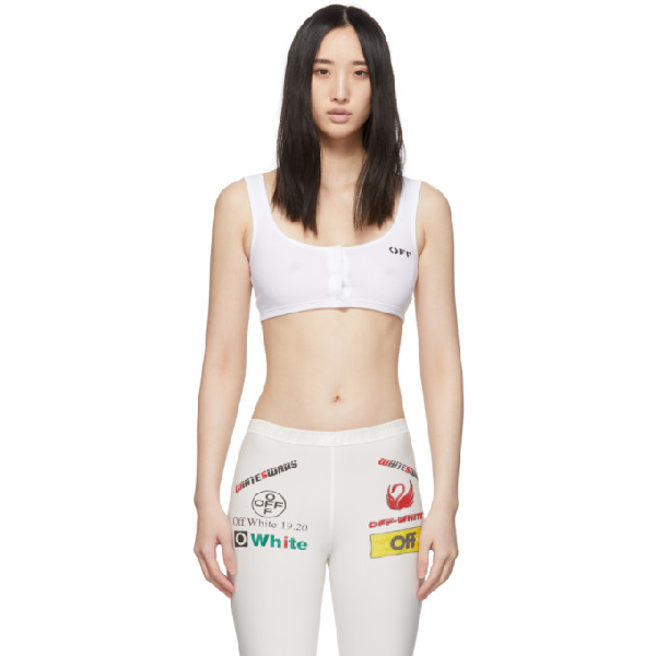 off white black sports bra
