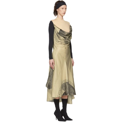 Shop Marine Serre Beige Silk Moon Scarves Long Dress