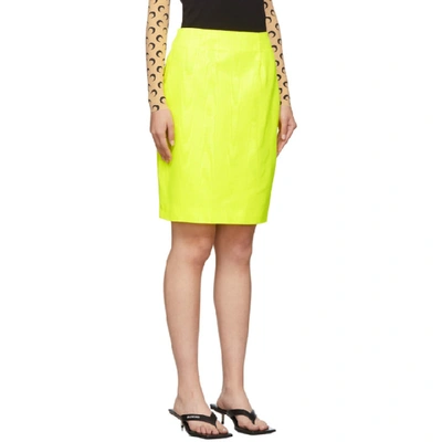 Shop Marine Serre Yellow Fitted Skirt In Fluo Yellow