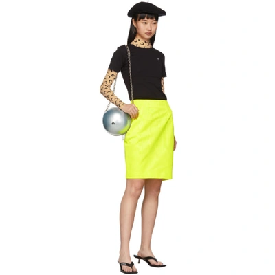 Shop Marine Serre Yellow Fitted Skirt In Fluo Yellow