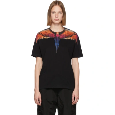 Shop Marcelo Burlon County Of Milan Black And Pink Wings T-shirt In Black Multi