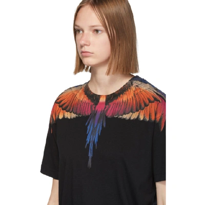 Shop Marcelo Burlon County Of Milan Black And Pink Wings T-shirt In Black Multi