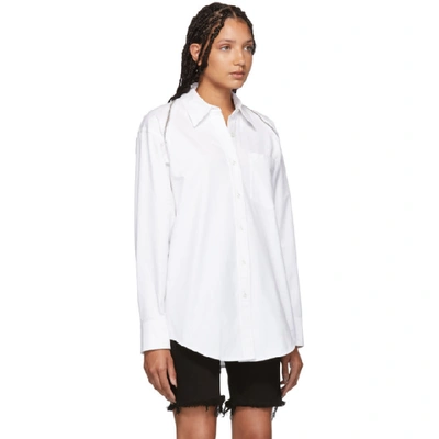 Shop Alexander Wang White Shoulder Zippers Shirt In 100 White