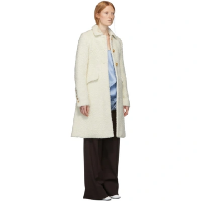 Shop Marina Moscone Ssense Exclusive Off-white Longhair Irving Coat In Off White