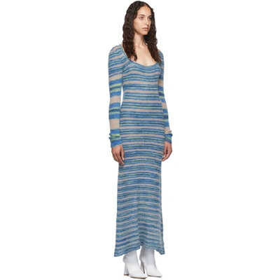 Shop Jacquemus Blue La Robe Perou Dress In Stripe Blue