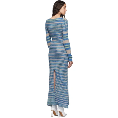 Shop Jacquemus Blue La Robe Perou Dress In Stripe Blue