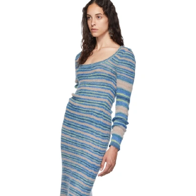 Shop Jacquemus Blue La Robe Perou Dress In Stripe Blue