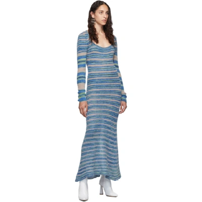 Shop Jacquemus Blue La Robe Perou Dress In Stripe Blue