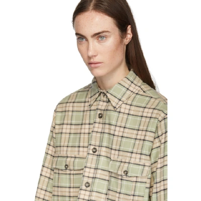 Shop Isabel Marant Étoile Isabel Marant Etoile Green And Orange Check Idaho Pilou Shirt In Adpk Almond