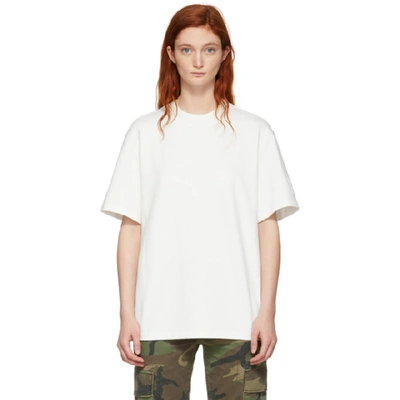 Shop Alexander Wang T Alexanderwang.t Off-white Oversized Wash And Go Puff Logo T-shirt In 106 Ivory