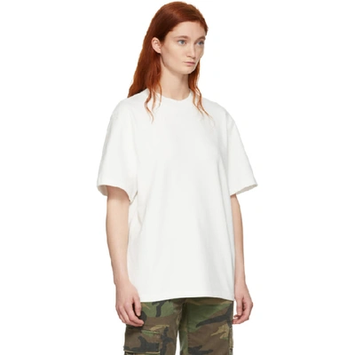Shop Alexander Wang T Alexanderwang.t Off-white Oversized Wash And Go Puff Logo T-shirt In 106 Ivory