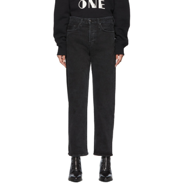 high rise ankle straight jeans