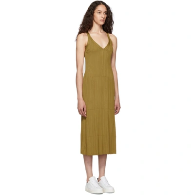 Shop Chloé Chloe Gold Sleeveless Mid Dress In 729 Hrvstgo