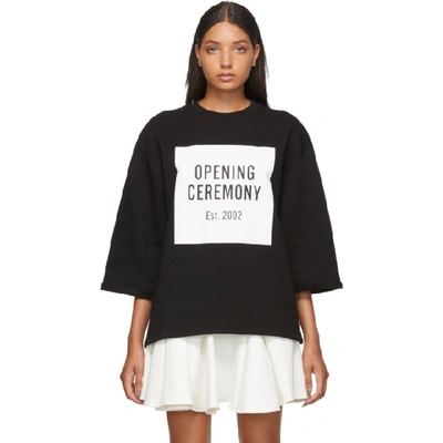 Shop Opening Ceremony Black 'oc' Logo Cut-off Sweatshirt In 0001 Black