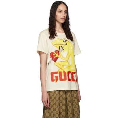 GUCCI 灰白色 FROG HEART T 恤