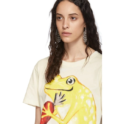 Shop Gucci Off-white Frog Heart T-shirt In 7136 Ivory