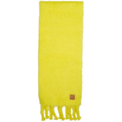 Shop Loewe Yellow Mohair Scarf In 8100 Yellow