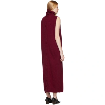 Shop Lemaire Burgundy Tube Dress In 362 Beet Re