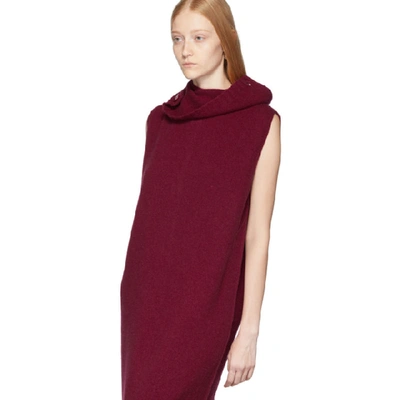 Shop Lemaire Burgundy Tube Dress In 362 Beet Re