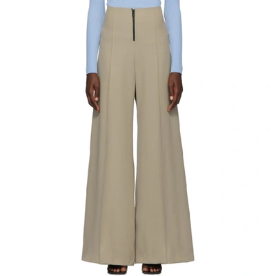 Shop Kwaidan Editions Beige Wide-leg Phat Trousers