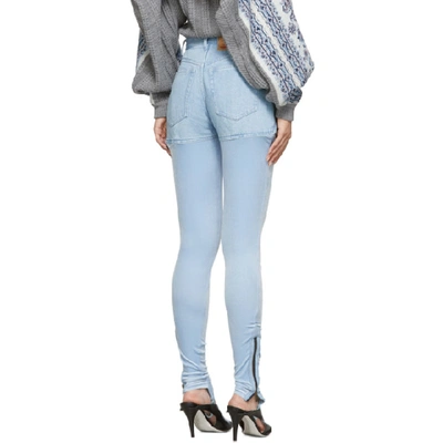 Shop Y/project Blue Stirrup Shorts Jeans In Ice Blue