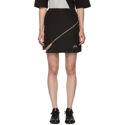 Shop A-cold-wall* Black Piping Split Miniskirt In Blak