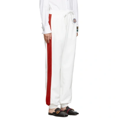 Shop Gucci White Gg Patch Lounge Pants In 9280 White