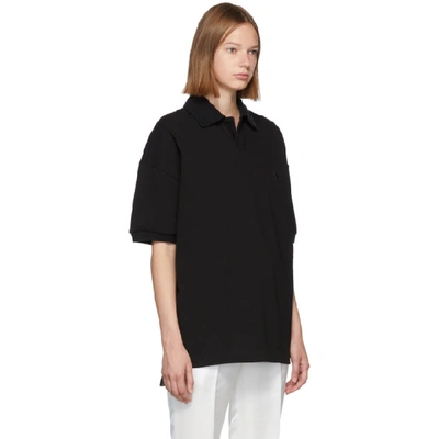 Shop Alexander Wang Black Oversized Heavy Compact Polo In 001 Black
