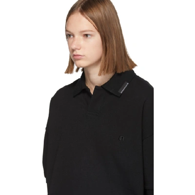Shop Alexander Wang Black Oversized Heavy Compact Polo In 001 Black