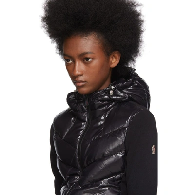 Shop Moncler Grenoble Black Down Panelled Jacket In 999 Black