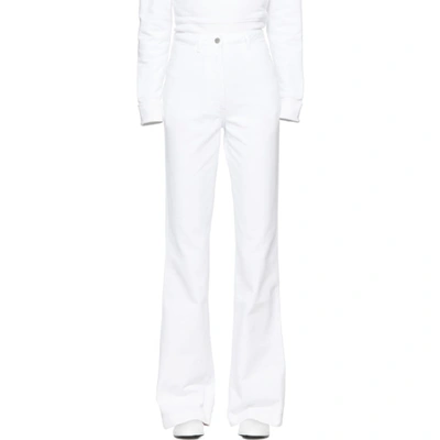 A-PLAN-APPLICATION 白色高腰靴型牛仔裤