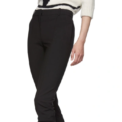 Shop Valentino Black Elastic Wool Trousers In 0no Black